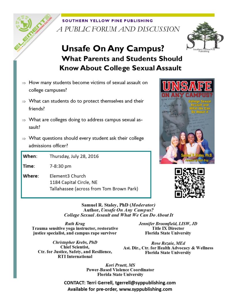 Unsafe On Any Campus? Public forum details for July 28, 2016